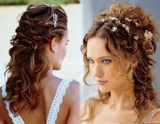 Кучерявые прически на средние Cuidados para el cabello antes de la boda Goddess hairstyles, Hairdos for curly 