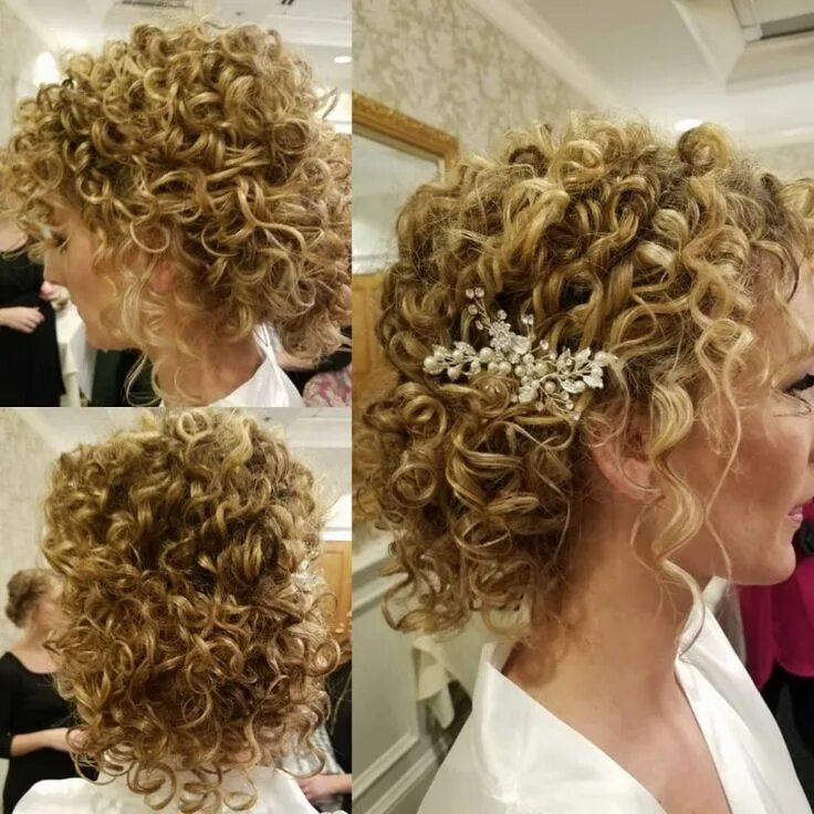 Кучерявые прически на средние Pin on wedding hair Curly hair up, Curly hair styles naturally, Hair styles