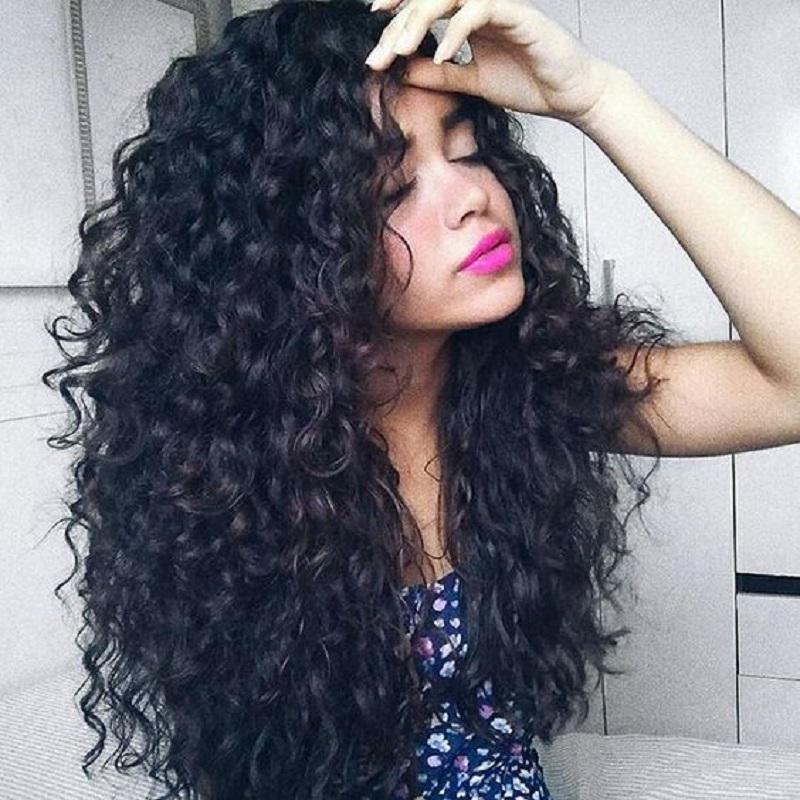 Кучерявые волосы фото Exquisite Women Synthetic Wig 5 Color Style Afro kinky Curly Long Messy Hair Ful