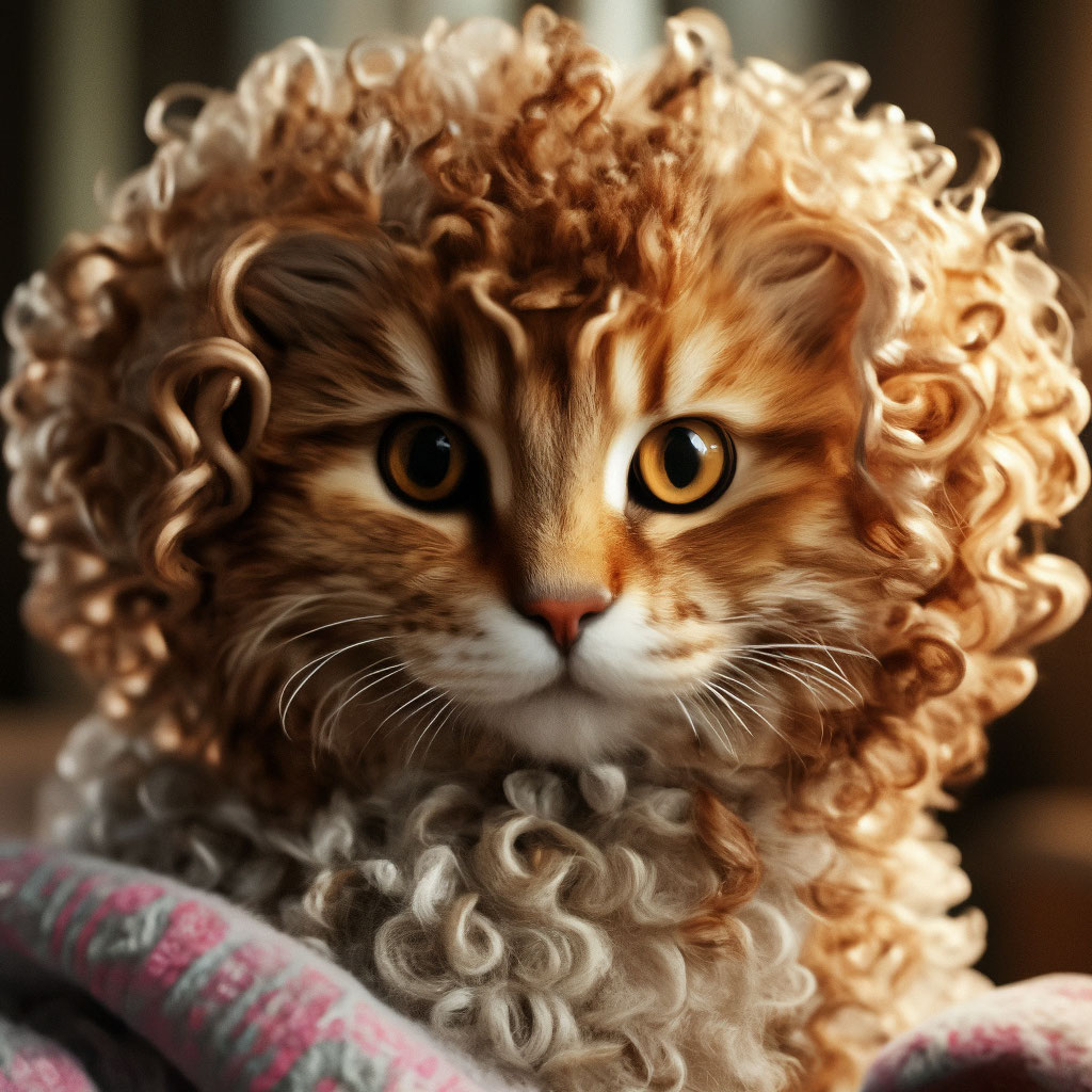 Кучерявый кот фото Слишком пушистый кудрявый кот в ." - картинка создана в Шедевруме