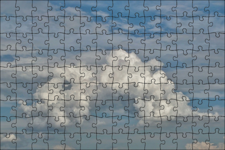 Кучевые облака фото и картинки Магнитный пазл 27x18см."Кучево-дождевые облака, облачный пейзаж, облака" на холо