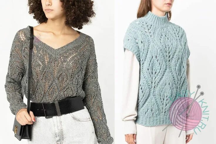 Кучинелли схема вязания спицами Узор листья, свечки Brunello Cucinelli. Схема, описание по петлям EasyKnit.ru Сх