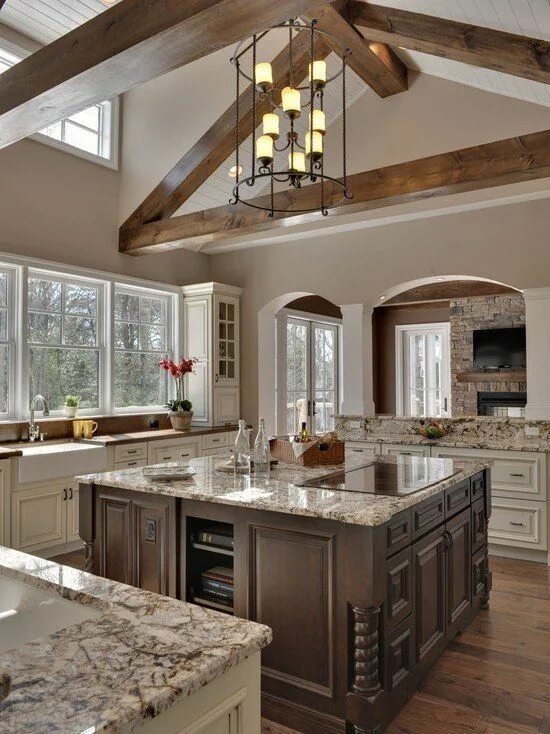 Кухня частный дом варианты дизайна White Kitchen Island With Granite Top - Foter Interior design kitchen, Kitchen i