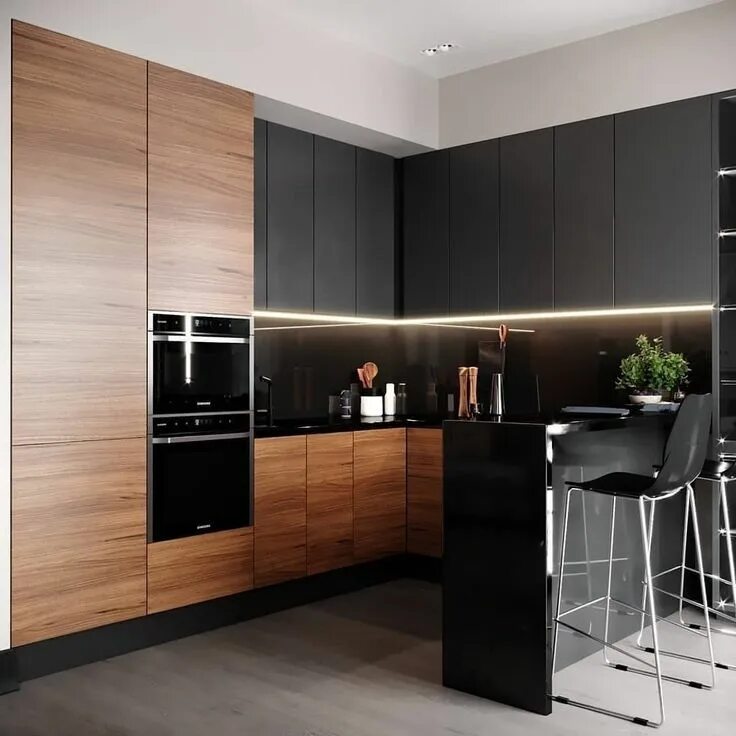 Кухня черная деревянная фото ZenQ Designs Black kitchen decor, Kitchen room design, Interior design kitchen