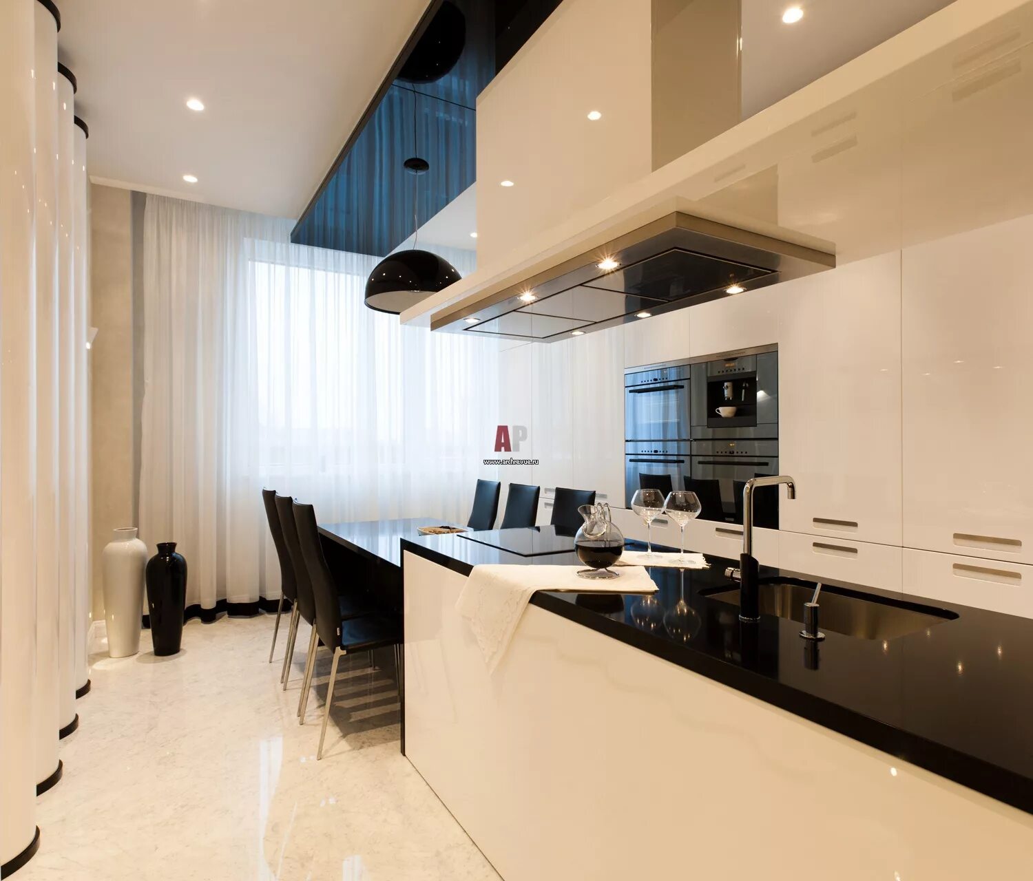 Кухня черно бежевая интерьер Фото интерьера кухни квартиры в современном стиле