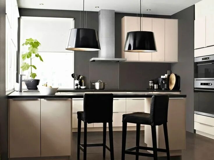 Кухня черно бежевая интерьер Table de cuisine : quel modèle choisir ? Rad decor, Kitchen space, Small kitchen