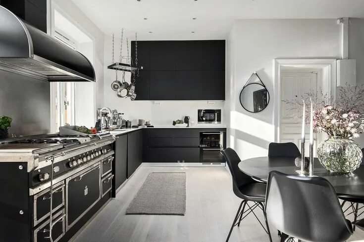 Кухня черно серая дизайн фото Pin de decor.cloud em КУХНИ / KITCHENS