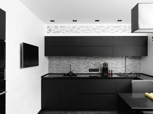 Кухня черно серая дизайн фото cozinha planejada preta Black kitchen cabinets, Outdoor kitchen appliances, Cont
