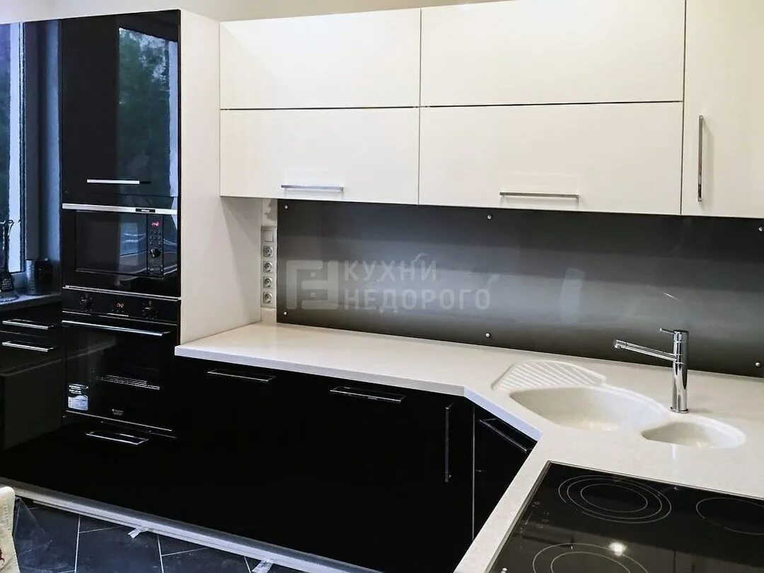 Кухня черный низ белый верх фото Кухня Бросно - купить в Москве, цена от 162400 руб., фото, отзывы