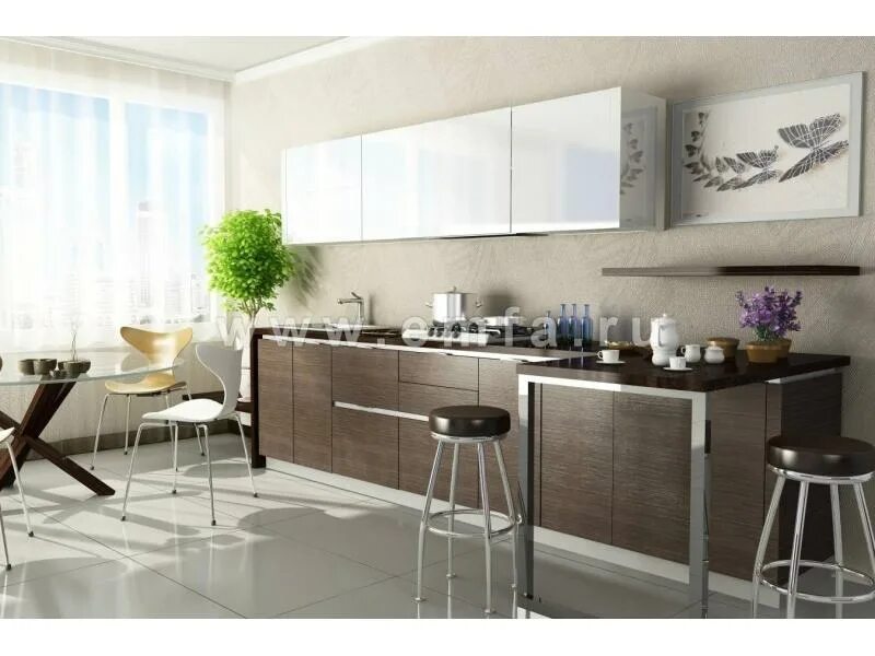 Кухня энгельс фото Кухня прямой Gamma пленка ПВХ / Мебельная фабрика "Энгельсская (Эмфа)", г. Энгел