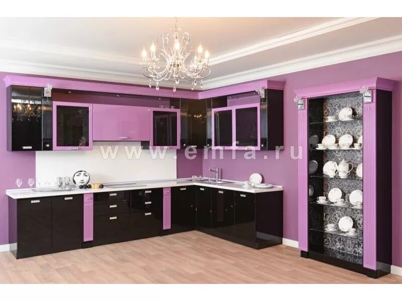 Кухня энгельс фото Кухонный гарнитур угловой CRYSTAL / Мебельная фабрика "Энгельсская (Эмфа)", г. Э