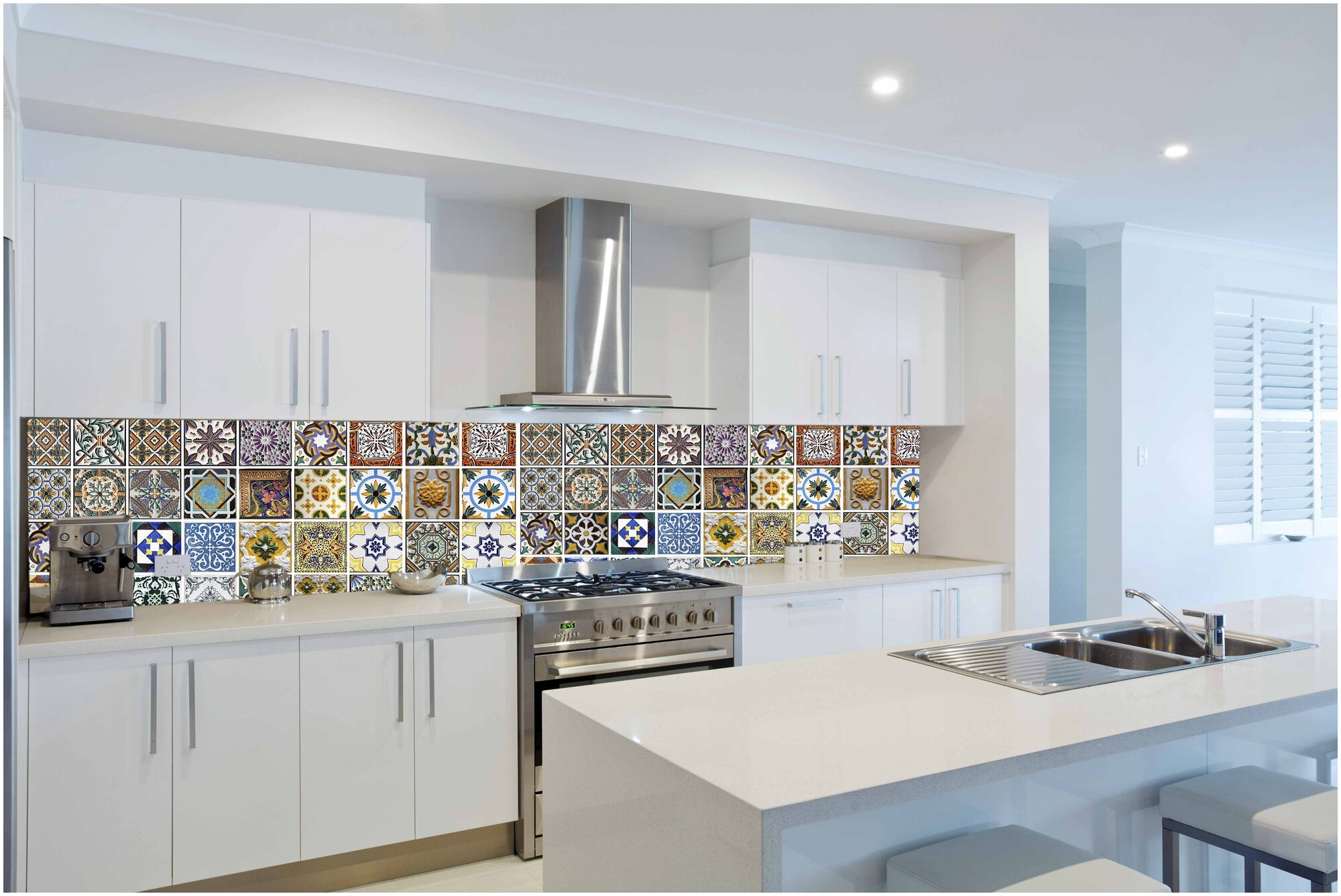 Кухня фартук фото дизайн Фартук для кухни из МДФ "Марокканская плитка". Кухонный фартук панель МДФ 1400*6