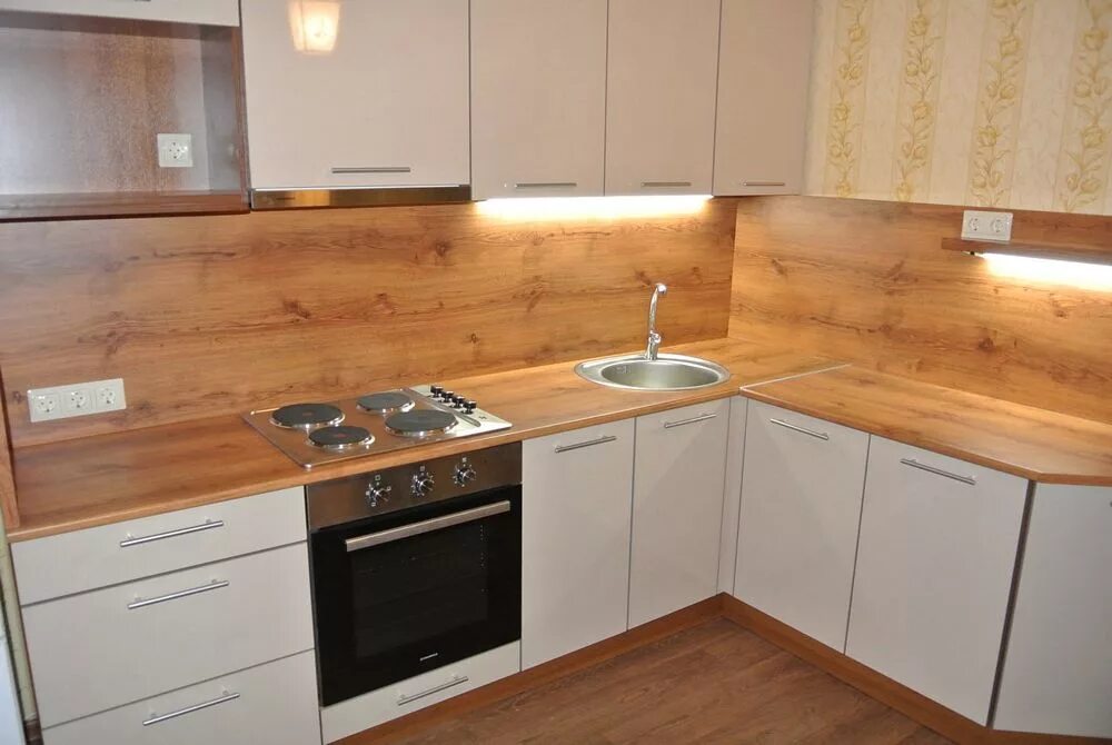 Кухня фартук под дерево фото Купить Кухня 36