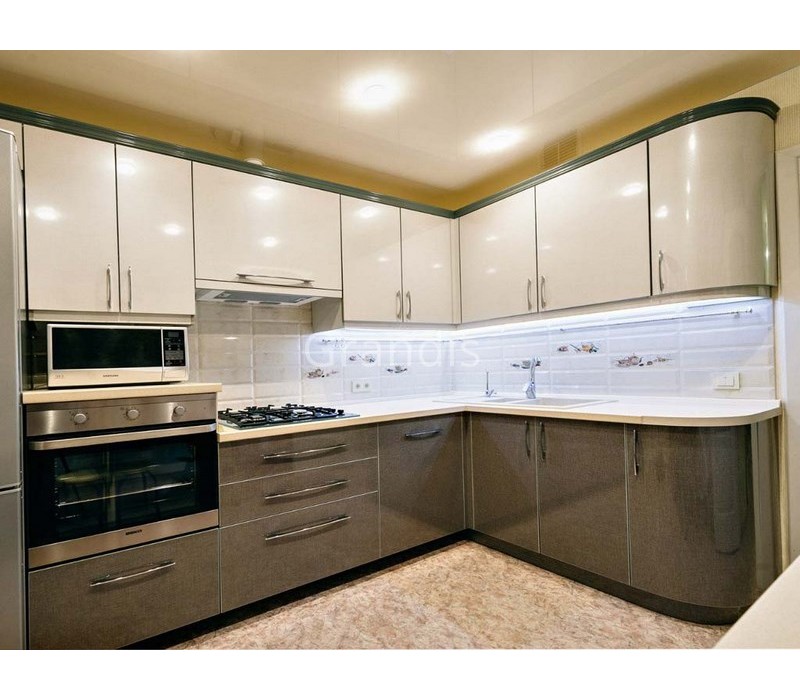 Кухня фасад фото цена Купить кухню с правым углом "МОРВЕННА" размер 2 × 1,2 метра напрямую с фабрики G