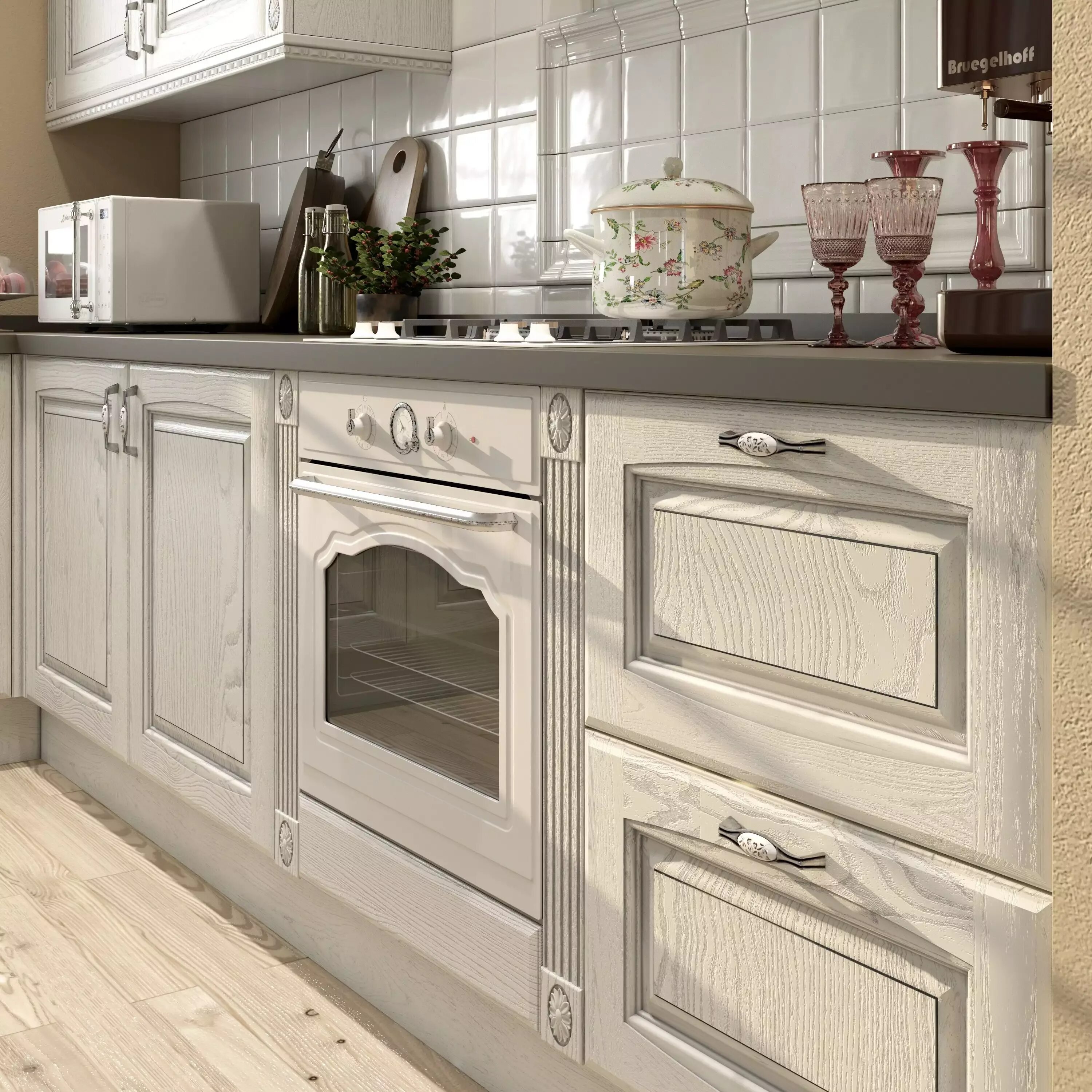 Кухня фасады массив фото Купить белые кухонные гарнитуры классика от производителя. Фабрика мебели Mr.Doo