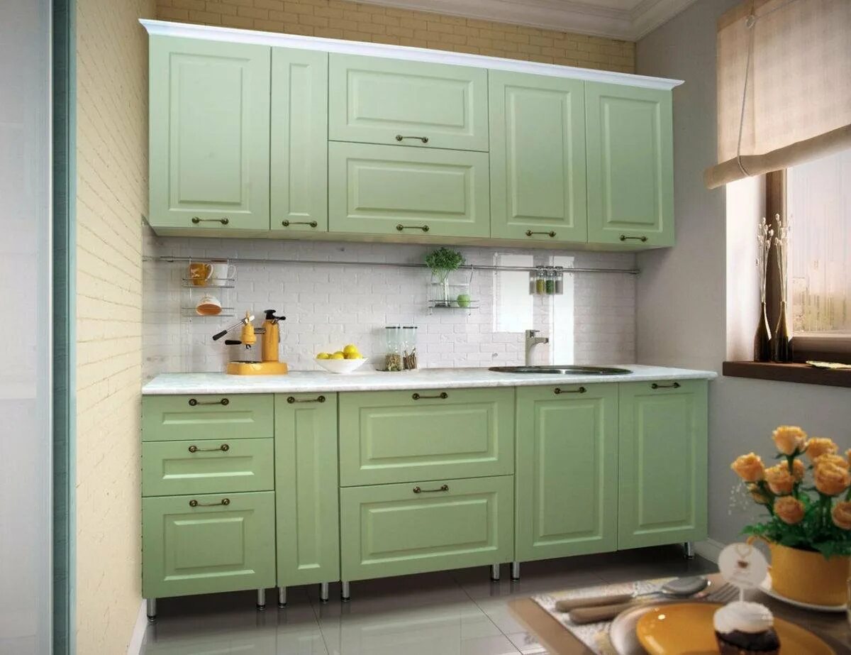 Кухня фисташка в интерьере фото Св мебель кухня прованс фисташковый - 78 фото