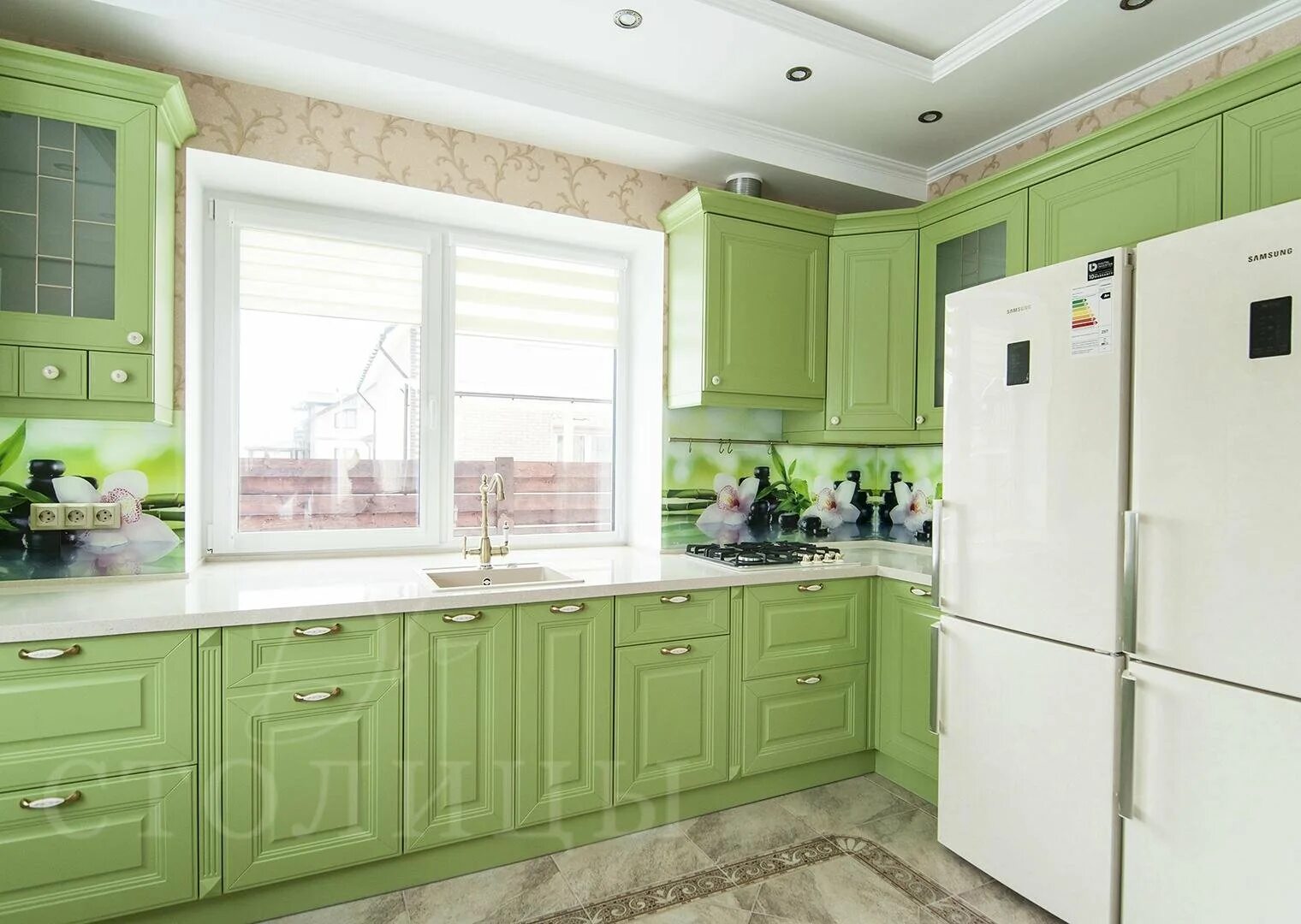 Кухня фисташка в интерьере фото Pistachio green kitchen - 58 photo