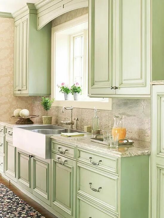 Кухня фисташка в интерьере фото nbsp; Light green kitchen, Kitchen cabinet colors, Green kitchen
