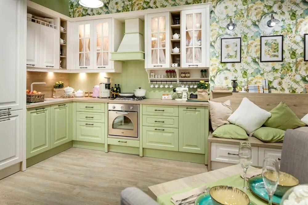 Кухня фисташкового цвета фото Оливковая кухня (49 фото) сочетания цветов + идеи дизайна