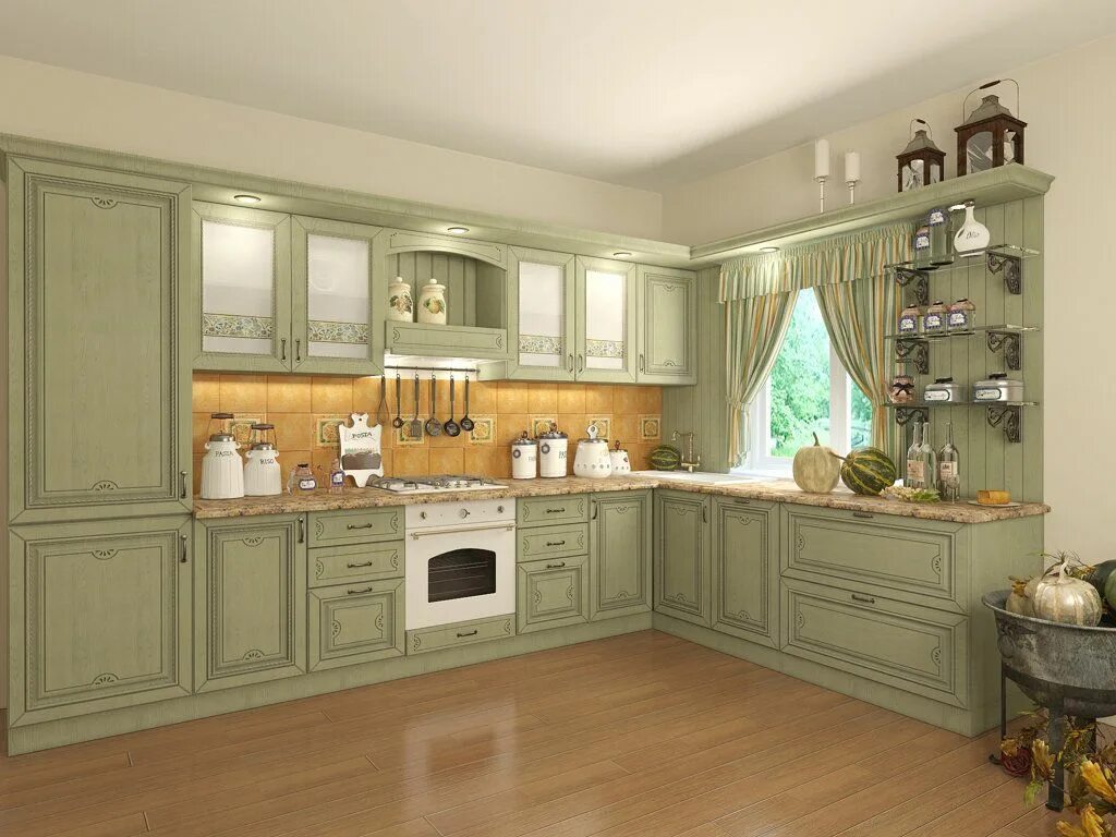 Кухня фисташкового цвета фото Мебельный торговый центр "Круиз"- магазины мебели