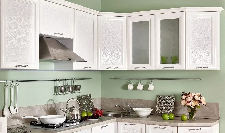 Кухня флора союз мебель фото в интерьере Кухня Флора - заказать в компании "Петербургская Мебельная Фабрика".