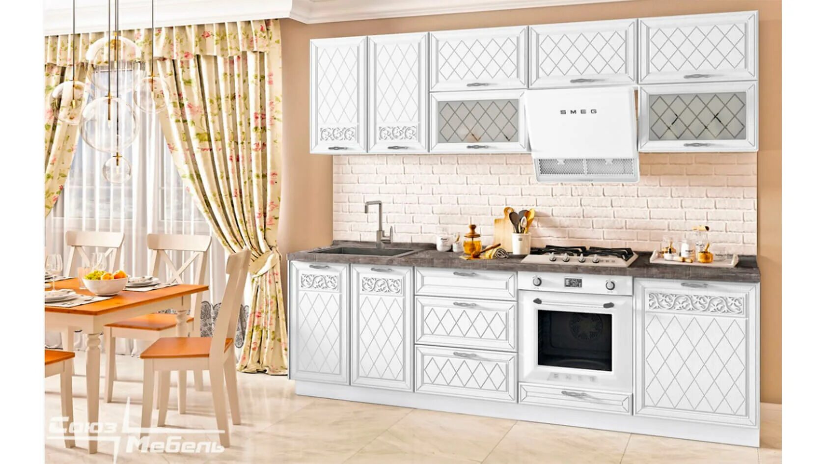 Кухня флора союз мебель фото в интерьере Кухня Флора покупайте по выгодным ценам Модульные Кухни Интернет-магазин Союз-ме