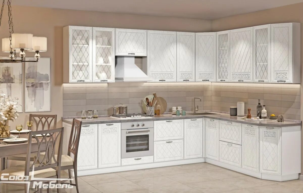 Кухня флора союз мебель фото в интерьере Кухня Флора недорого - Союз мебель в Воронеже