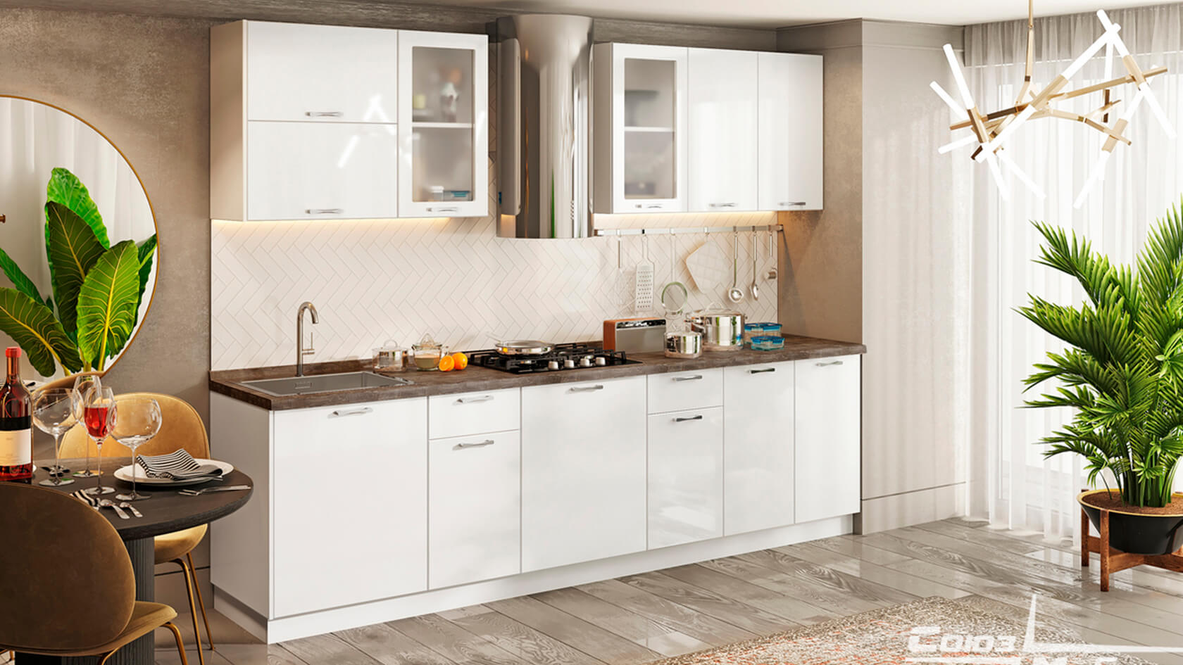 Кухня флора союз мебель фото в интерьере Кухня Модерн покупайте по выгодным ценам Модульные Кухни Интернет-магазин Союз-м