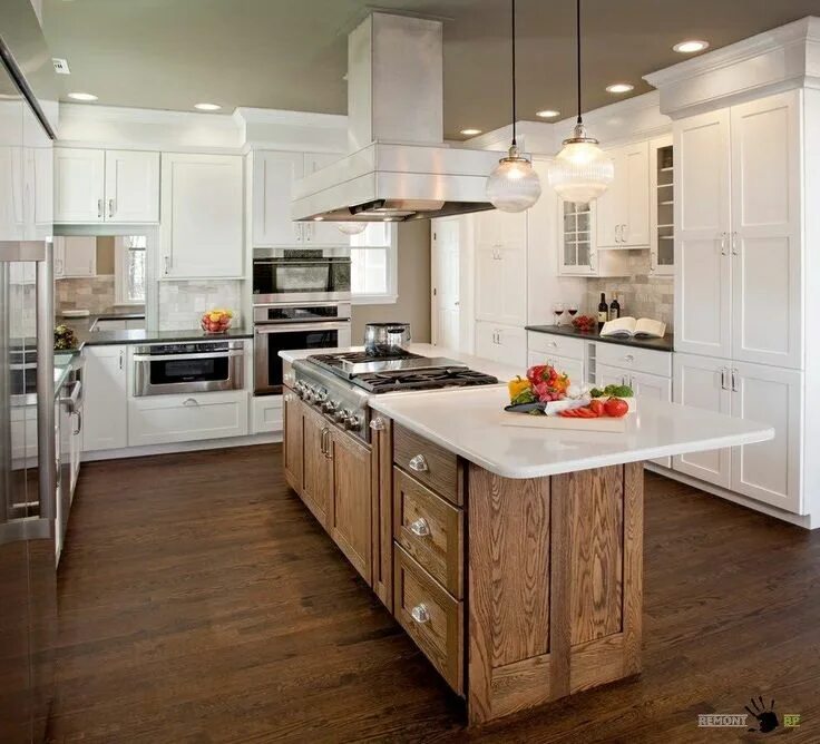 Кухня фото 7 Кухонный стол остров ЛиК Мебель Оформление кухонного острова, Кухня в стиле ретр