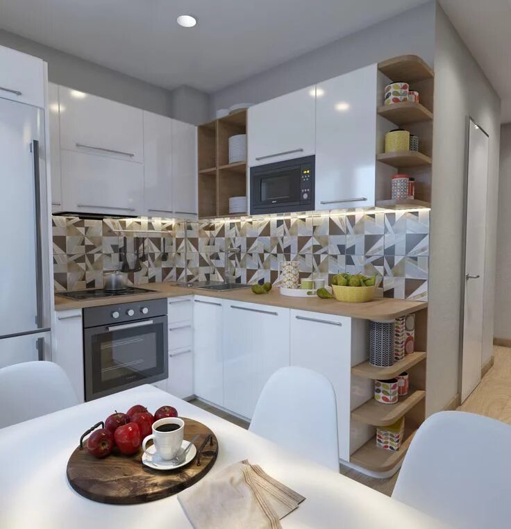 Кухня фото дизайн в квартире идеи Маленькая кухня - Галерея 3ddd.ru Kitchen decor, Kitchen backsplash designs, Kit