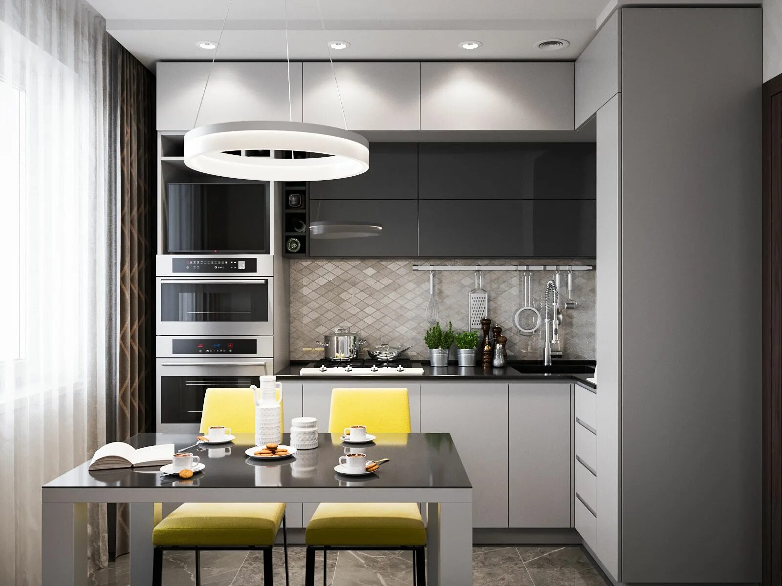 Кухня фото дизайн в квартире современные маленькие Современный дизайн интерьера квартиры расположенной в Гомеле на Речицком пр-т., 