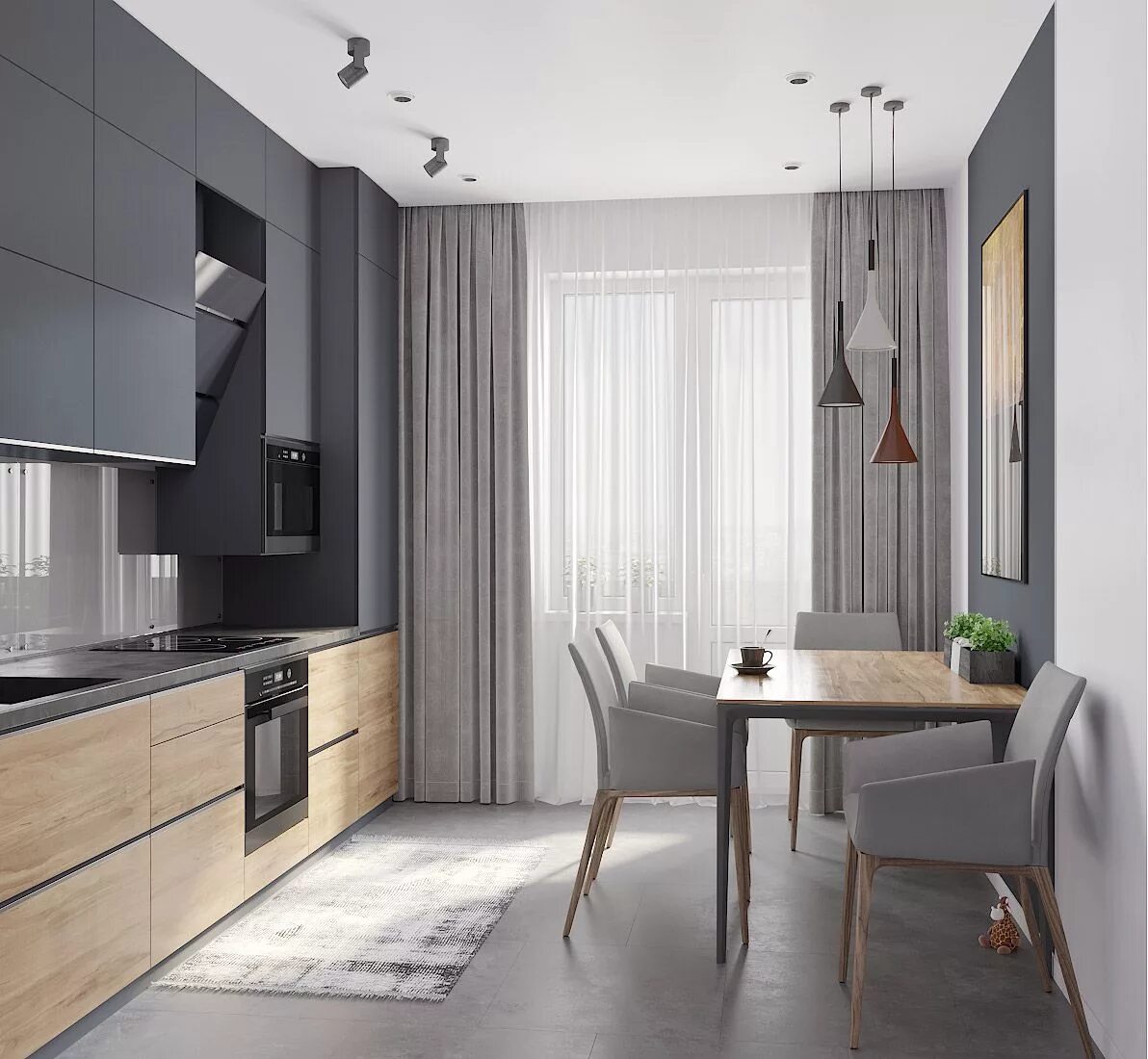 Кухня фото дизайн в квартире современные маленькие Визуализация и дизайн SDplan.ru Интерьер кухни, Интерьер, Дизайн дома