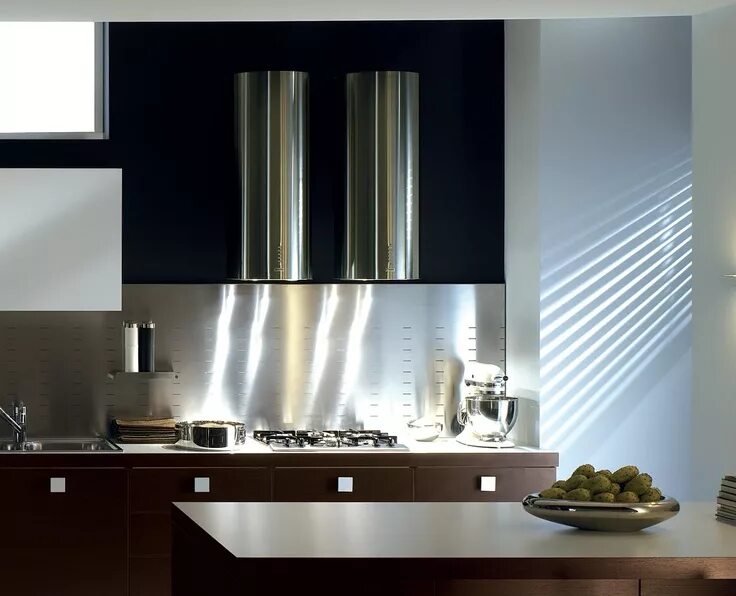 Кухня фото дизайн вытяжка Great looking double Cylindra hoods by Faber - sleek, modern and functional Küch