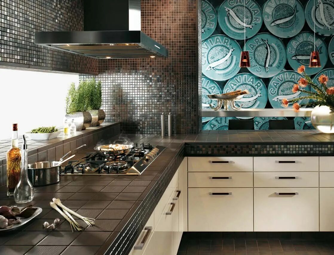Кухня фото интерьер мозаика Spécialiste du carrelage, parquet, salle de bain, extérieurs Kitchen interior, K