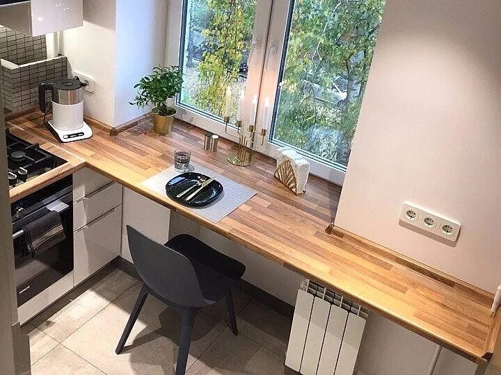 Кухня фото рабочая зона дизайн Столы и стулья для маленькой кухни, Москва