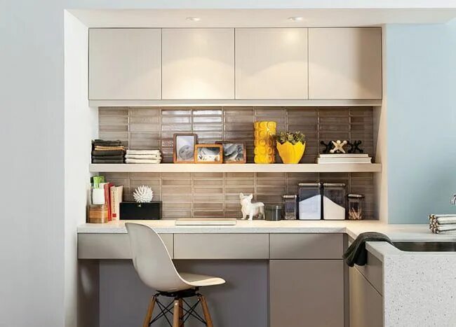 Кухня фото рабочая зона дизайн 20 Fabulous Kitchen Office Ideas that Save Space in Style! Kitchen office spaces