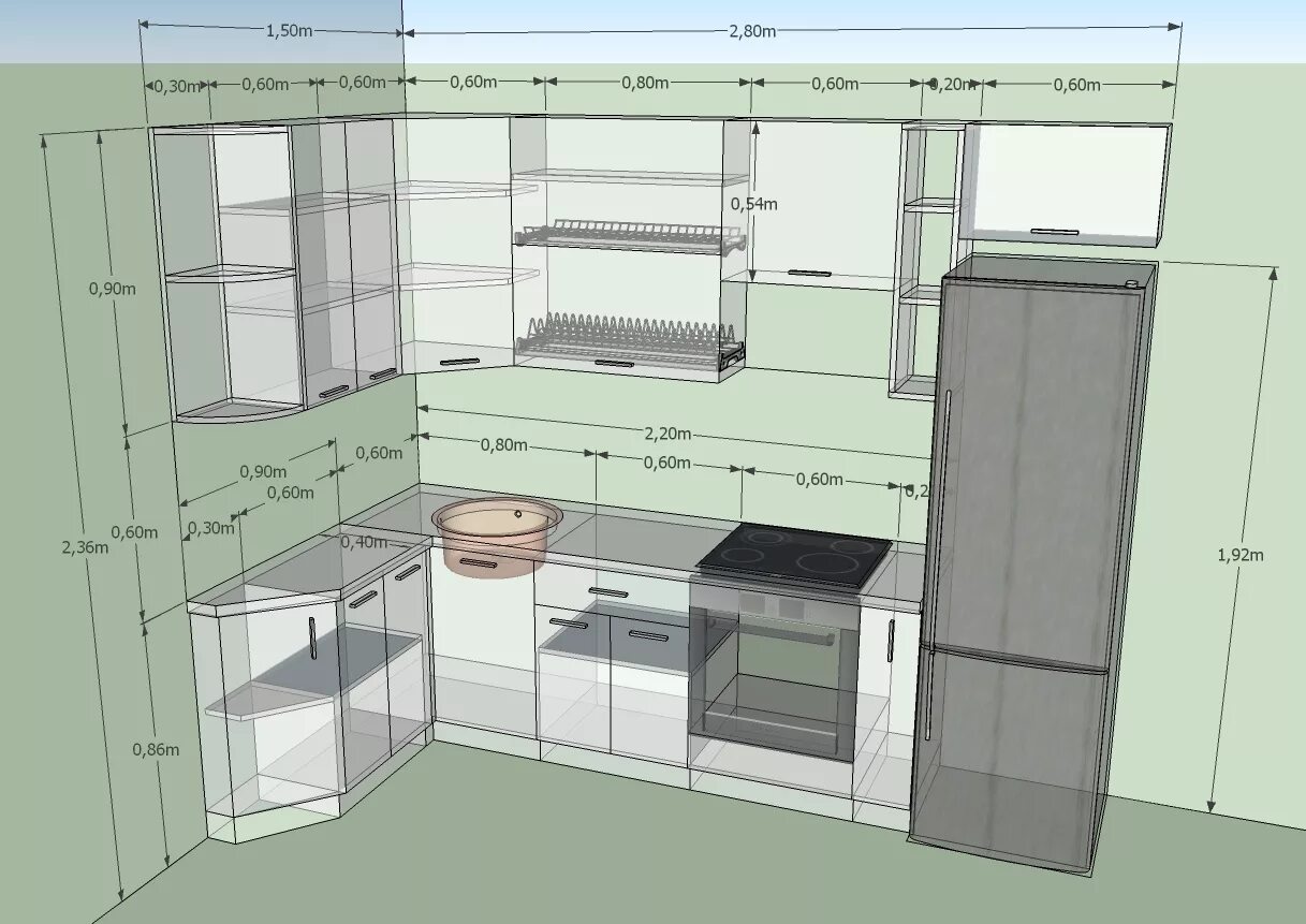 Кухня фото размеры Кухня "Стандарт" от 23.01.2019 г.
