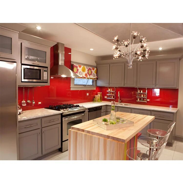 Кухня фото разные фото Red Acrylic Kitchen Backsplash Tiles Wall Sheet Slab - Buy Backsplash Acrylic Ti