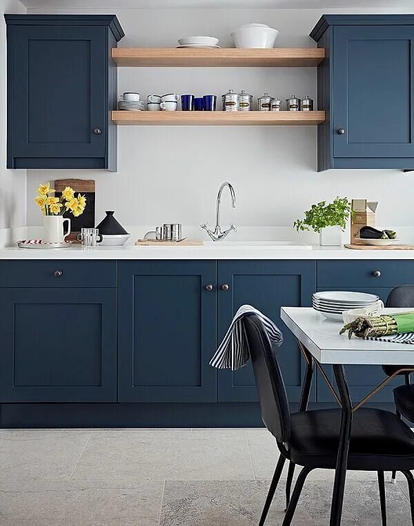 Кухня фото синее серым Blue Moods, Useful Ideas and Decorative Details - The Kitchen Think Contemporary