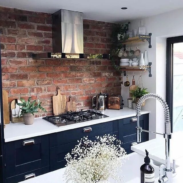 Кухня фото стена из кирпича Pin by Julia Efanova on Design & Decor Beautiful kitchens, Home decor, Interior