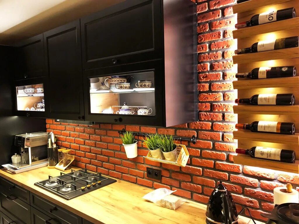 Кухня фото стена из кирпича Купить ДЕКОРАТИВНЫЙ КАМЕНЬ ШТУКАТУРНАЯ ПЛИТКА КРАСНЫЙ КИРПИЧ: отзывы, фото и хар