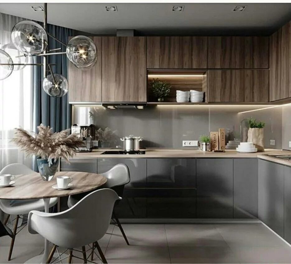 Кухня фото в интерьере современный дизайн Пин от пользователя Синявская Анна на доске интерьер tme Домашние кухни, Гостина