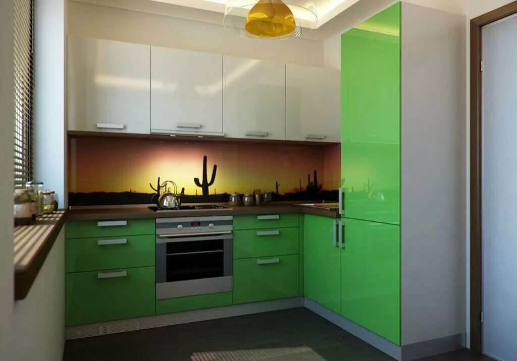 Кухня фото зеленый низ Mebel 16/40, kitchen furniture, Luhansk, ulitsa Geroya Rossii V.N. Zozulina, 40 