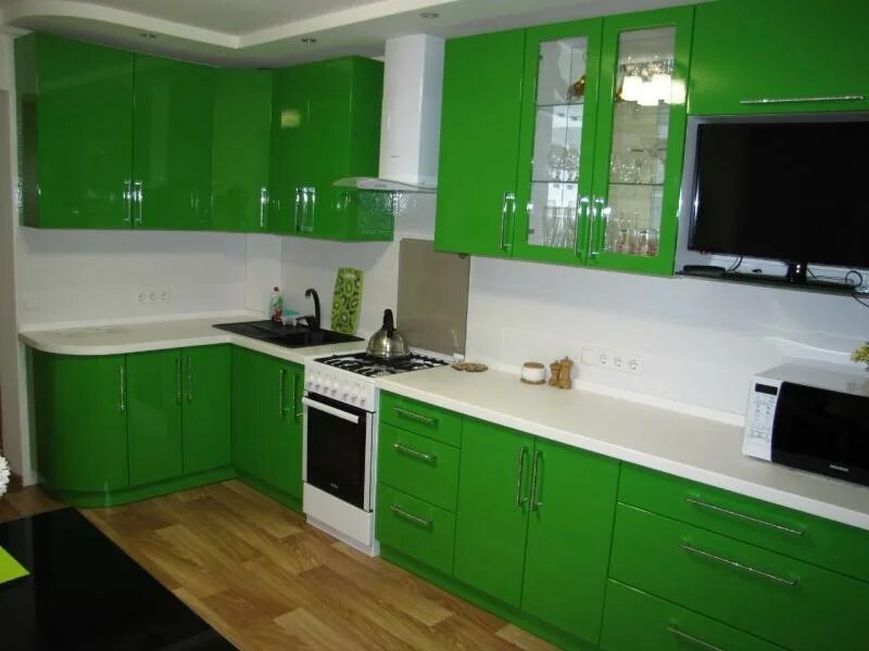 Кухня фото зеленый низ Фото 79, альбом Кухонные гарнитуры - 80 фото Фотографии Максима Родионова.