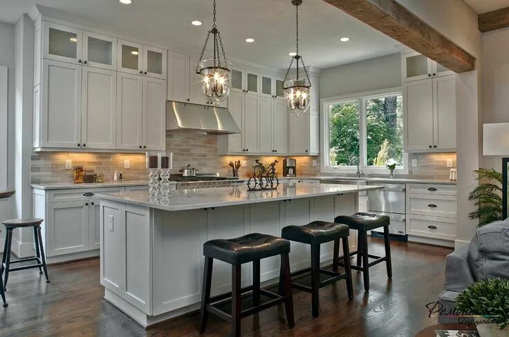 Кухня фотографии дизайн интерьера желтая подсветка кухонного стола Large kitchen design, Kitchen design open, Home