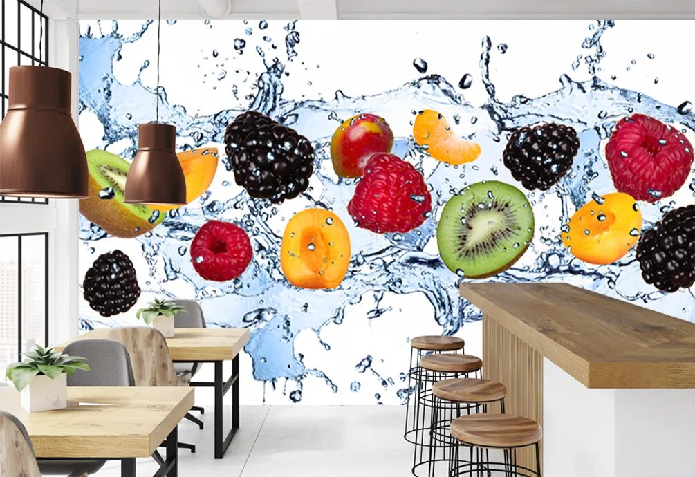Кухня фрукты фото Фотообои фрукт в воде заказать, цена - Сфинкс