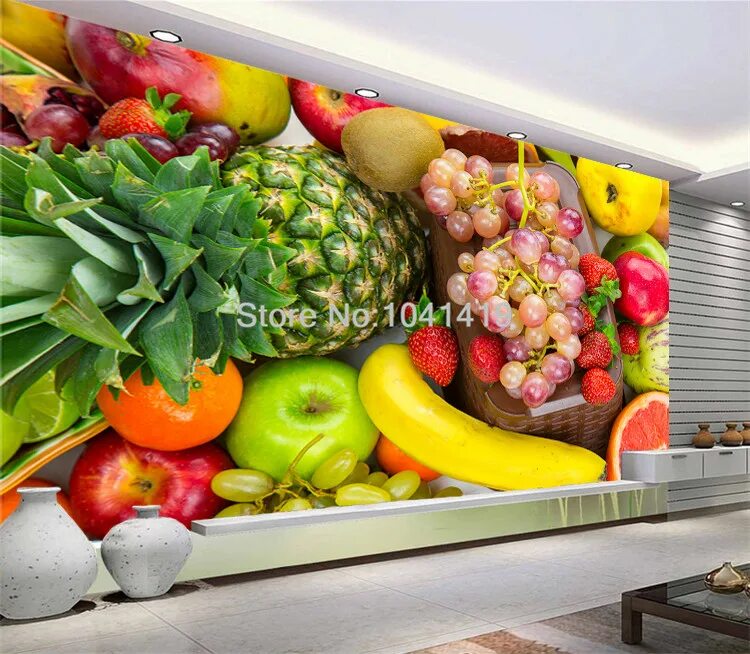 Кухня фрукты фото Настенные росписи 3D по индивидуальному заказу, обои для кухни, фруктового магаз