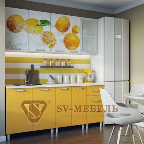 Кухня фрукты фото Кухонный гарнитур "Апельсины" 1,8 м - ИнтерСиб - фабрика мебели