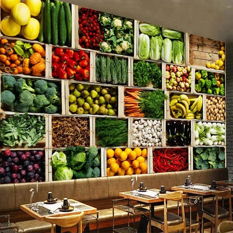 Кухня фрукты фото 3D настенная бумага, растительный рынок, фруктовый магазин, постер, настенная жи