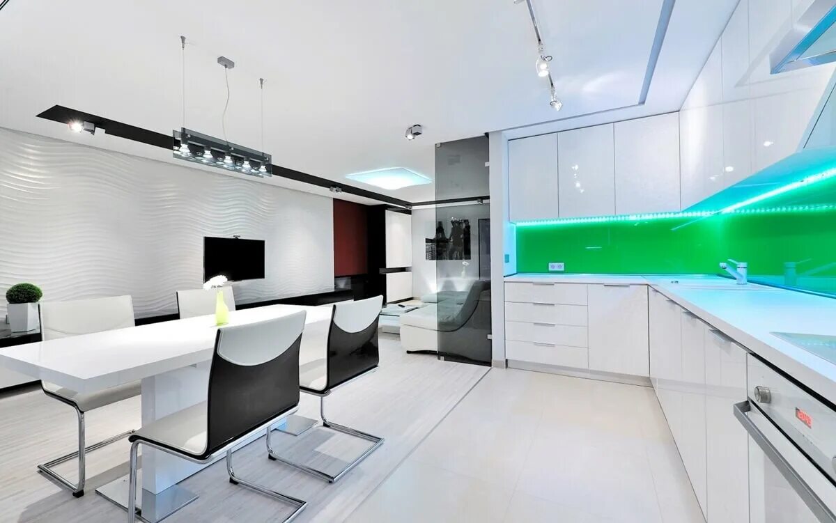 Кухня хай тек дизайн Дизайн кухни в стиле хай-тек 2019 - Rehouz